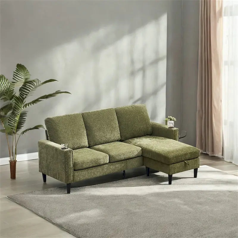 Modernes Design Chenille 3-Sitzer L-förmiges Ecksofa