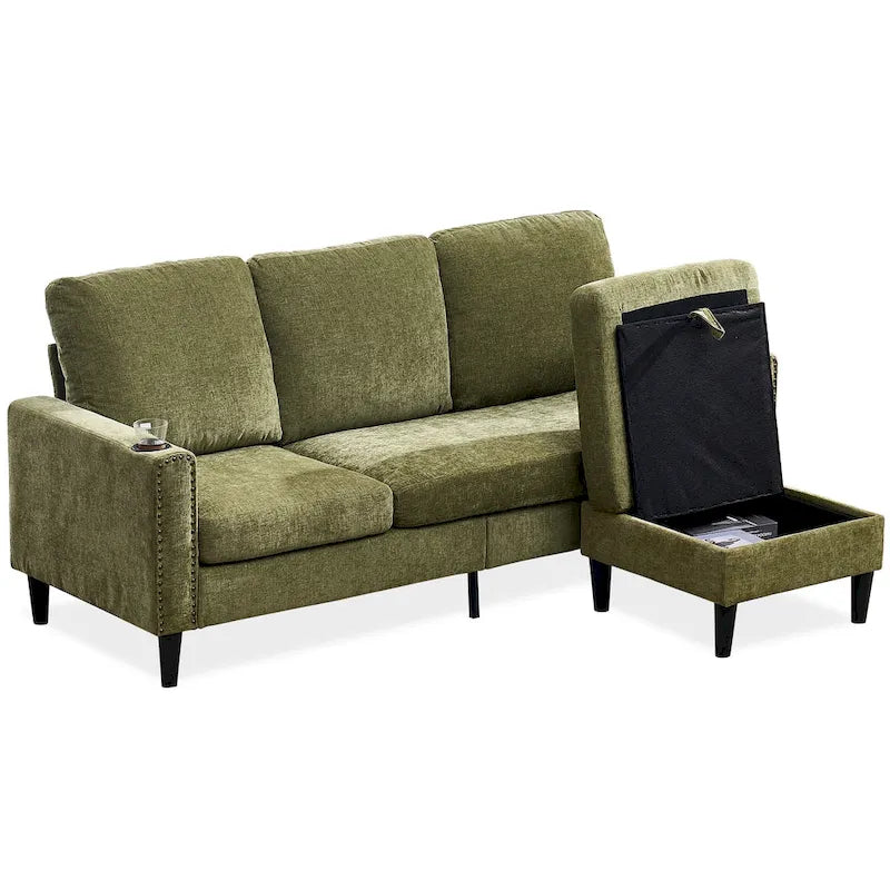 Modernes Design Chenille 3-Sitzer L-förmiges Ecksofa
