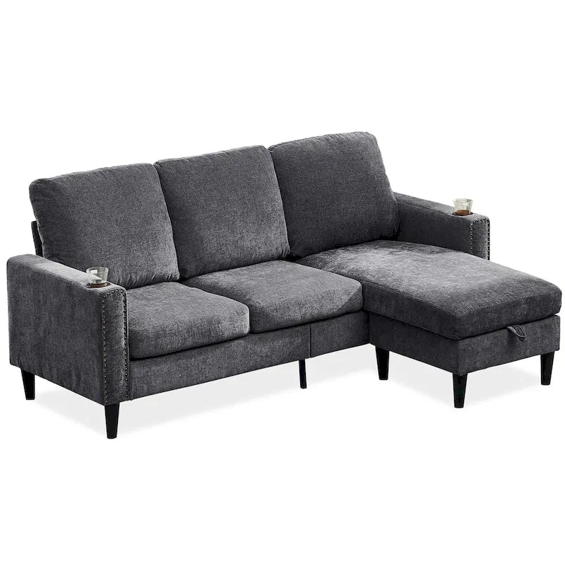 Modernes Design Chenille 3-Sitzer L-förmiges Ecksofa