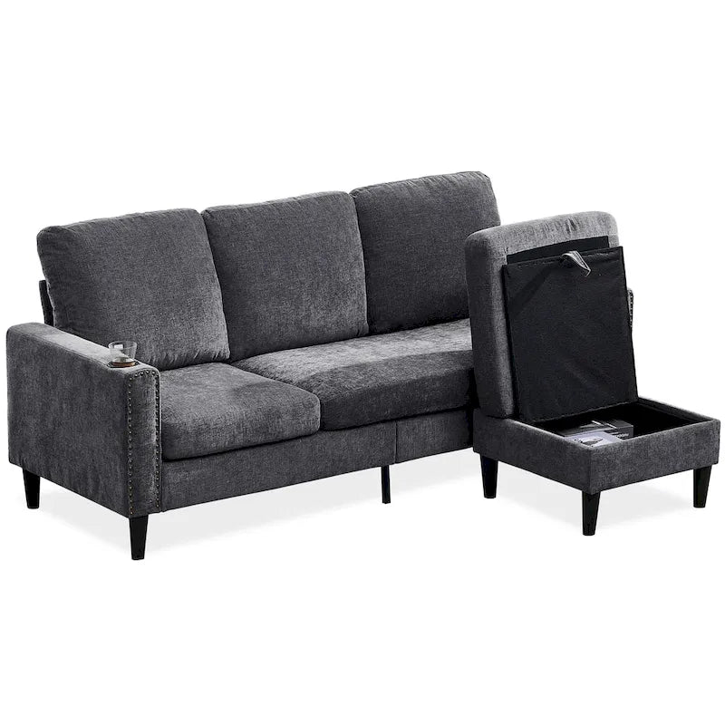 Modernes Design Chenille 3-Sitzer L-förmiges Ecksofa