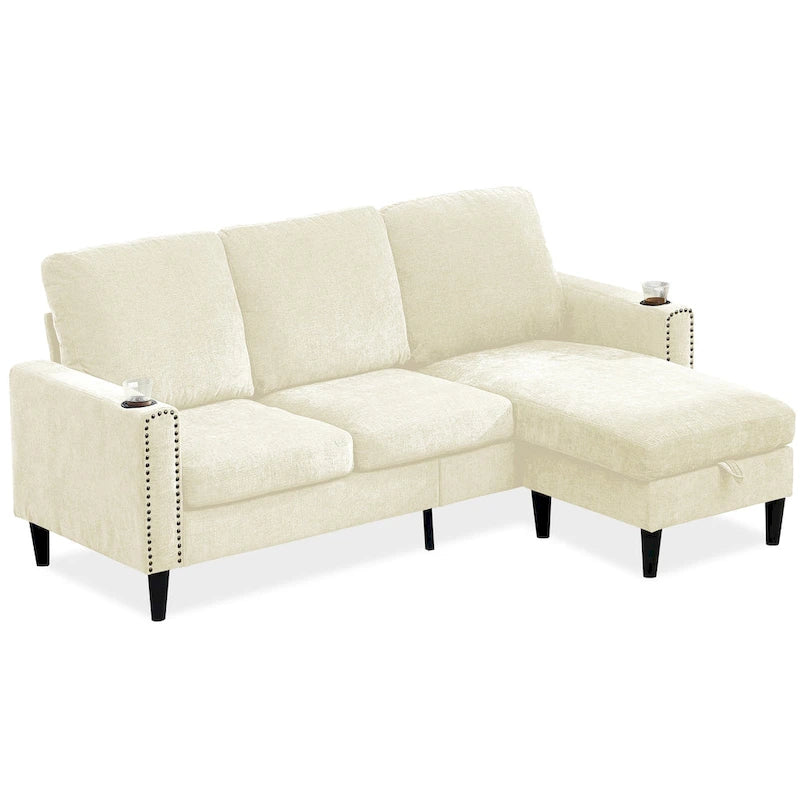 Modernes Design Chenille 3-Sitzer L-förmiges Ecksofa