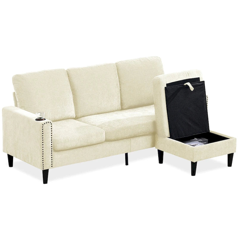 Modernes Design Chenille 3-Sitzer L-förmiges Ecksofa