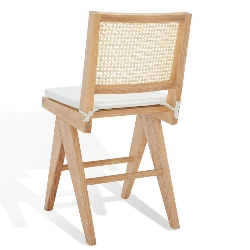 Barhocker mit Rattanrückenlehne, Sitzhöhe 56 cm, 46 cm B x 58 cm T x 97 cm H