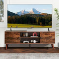 TV-Ständer mit Stauraum für 50/55/60 Zoll Entertainment-Center, mit 2 Schränken und Ablagen