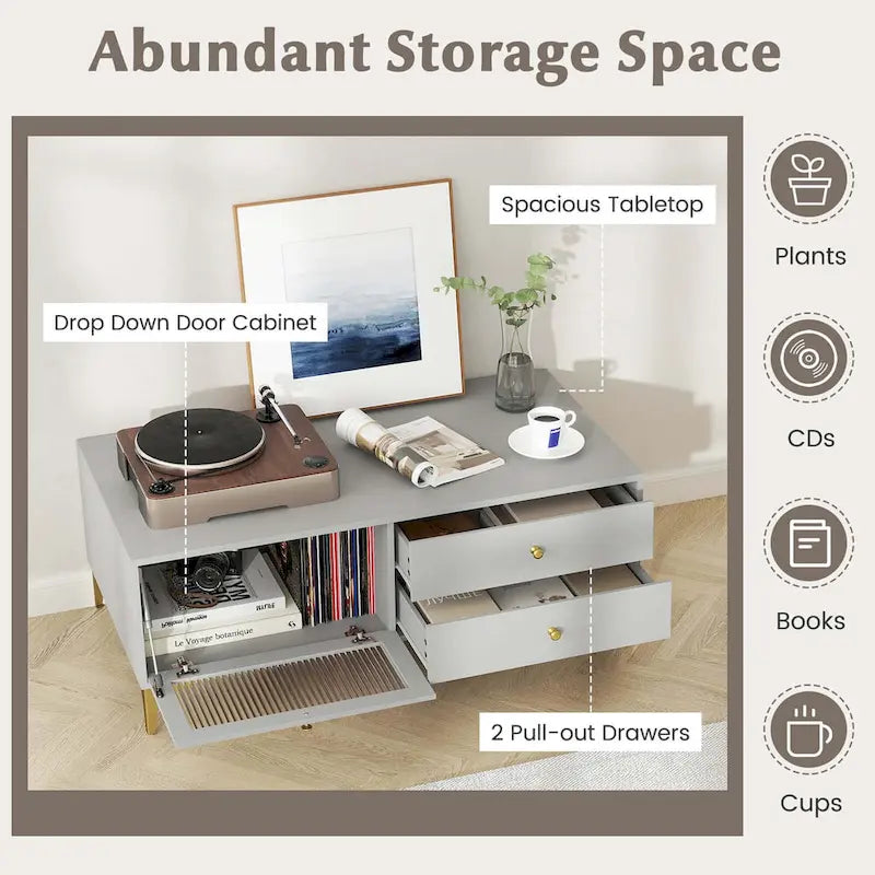 Moderner TV-Schrank für 55-Zoll-Fernseher mit Klapptür