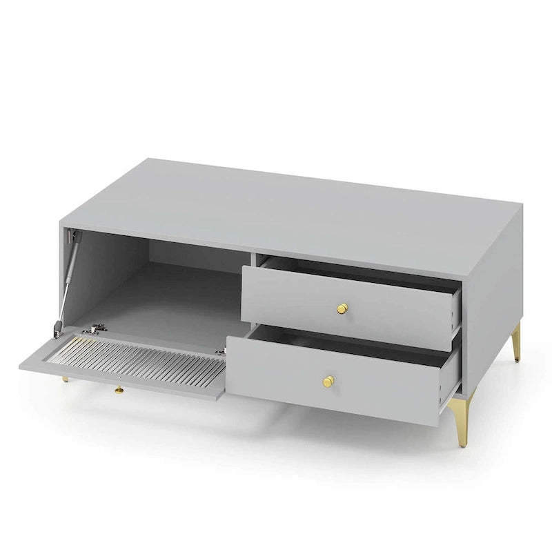 Moderner TV-Schrank für 55-Zoll-Fernseher mit Klapptür