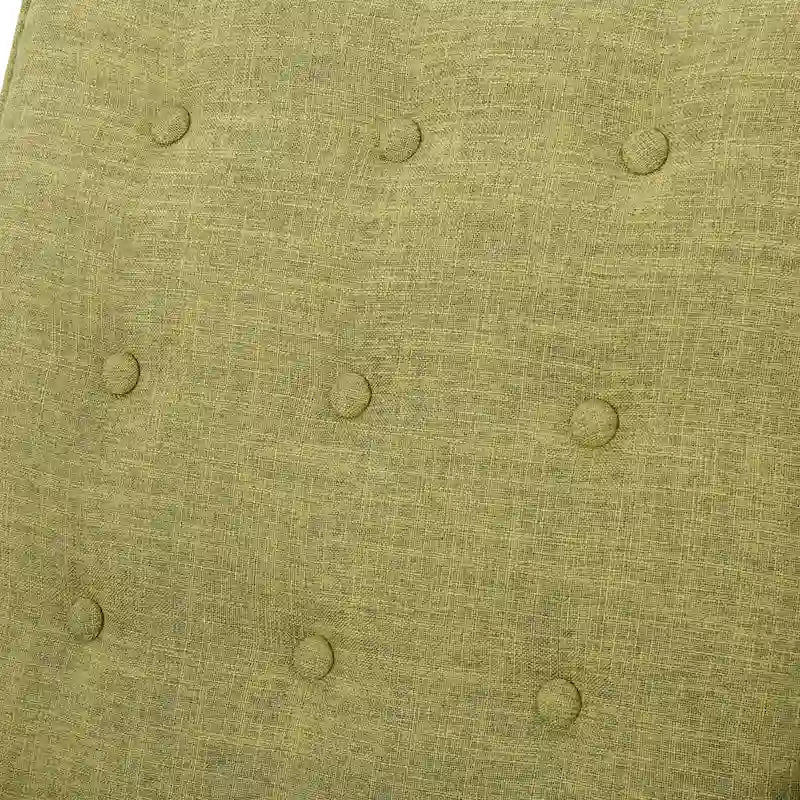 Grüner Stoff Mid-Century Polsterliegesessel mit Fußstütze, geknöpfter Rückenlehne, Beinen aus Buchenholz