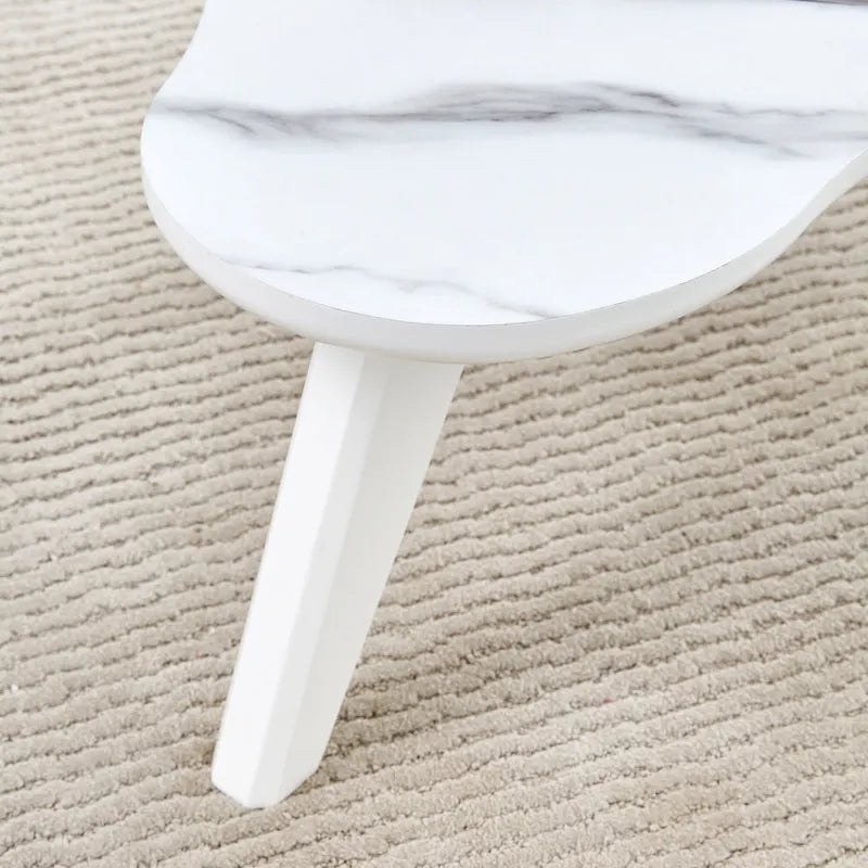 Modernes 2-teiliges wolkenförmiges Couchtisch-Set mit Massivholzbeinen und MDF-Platte für das Wohnzimmer