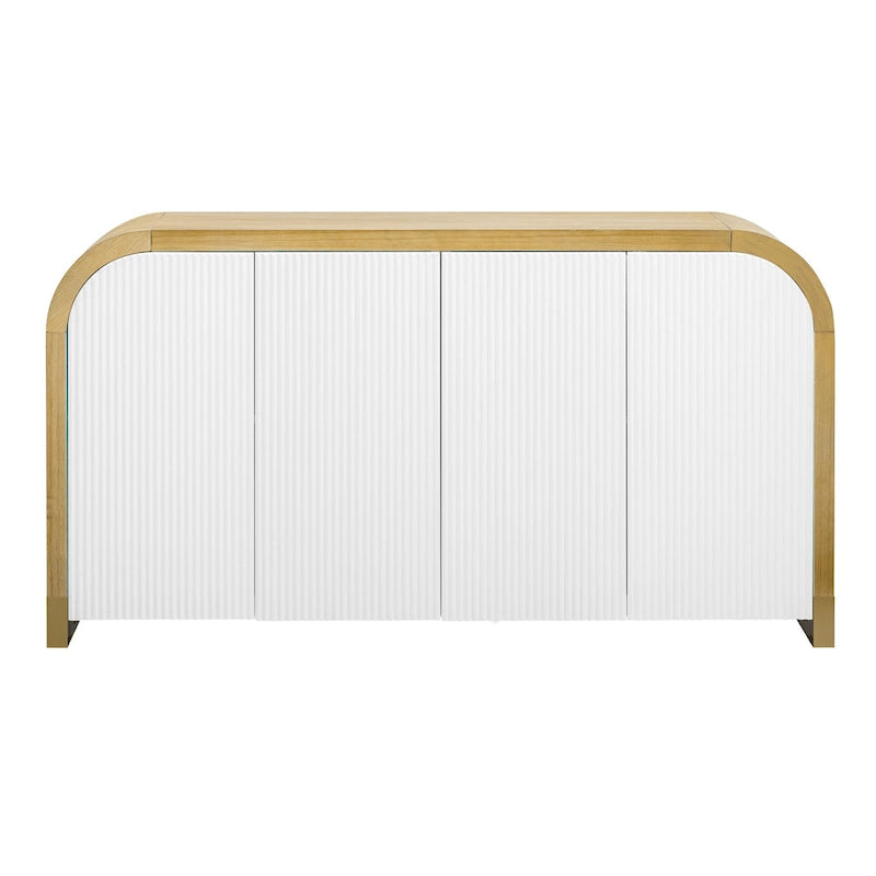 Moderner 4-türiger Schrank mit verstellbaren Einlegeböden für Arbeitszimmer, Wohnzimmer und Flur