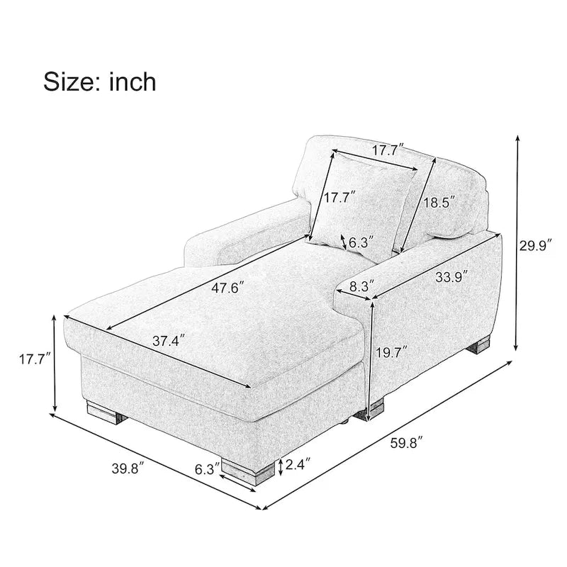 Modernes überdimensionales Schlafsofa im Mid-Century-Stil mit Kissen