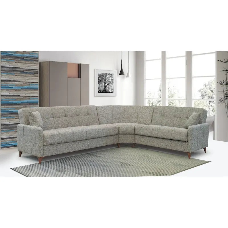 Stoff-Schlafsofa-Eckgarnitur