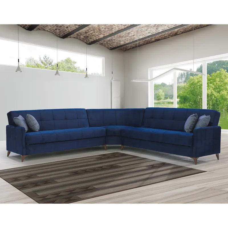 Stoff-Schlafsofa-Eckgarnitur