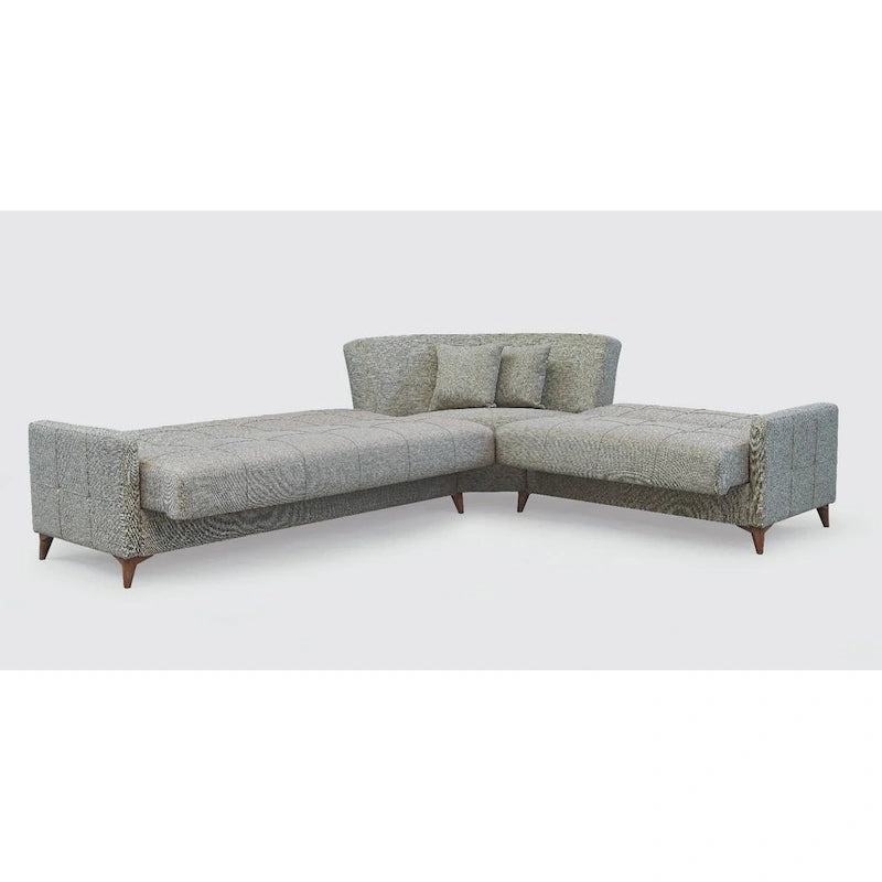 Stoff-Schlafsofa-Eckgarnitur