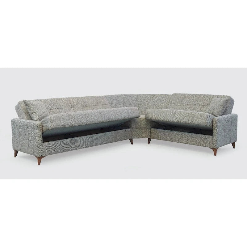 Stoff-Schlafsofa-Eckgarnitur