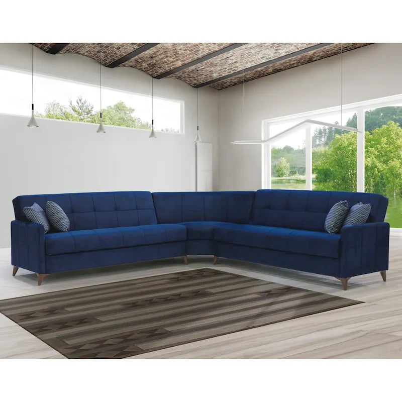 Stoff-Schlafsofa-Eckgarnitur