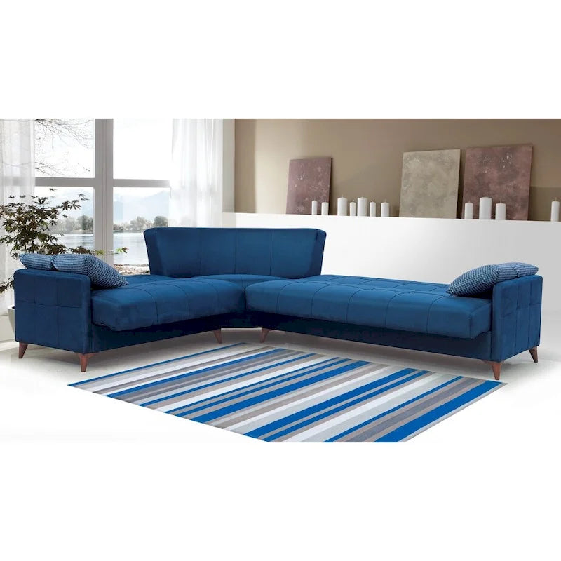 Stoff-Schlafsofa-Eckgarnitur