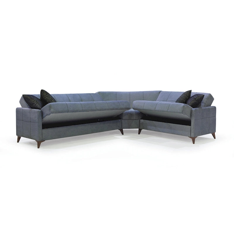 Stoff-Schlafsofa-Eckgarnitur