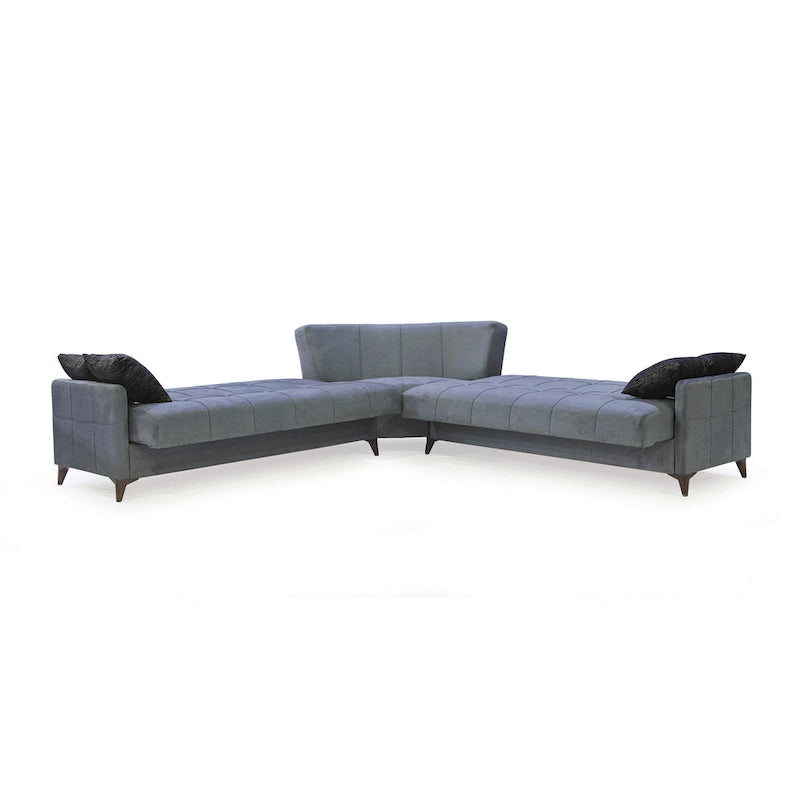 Stoff-Schlafsofa-Eckgarnitur