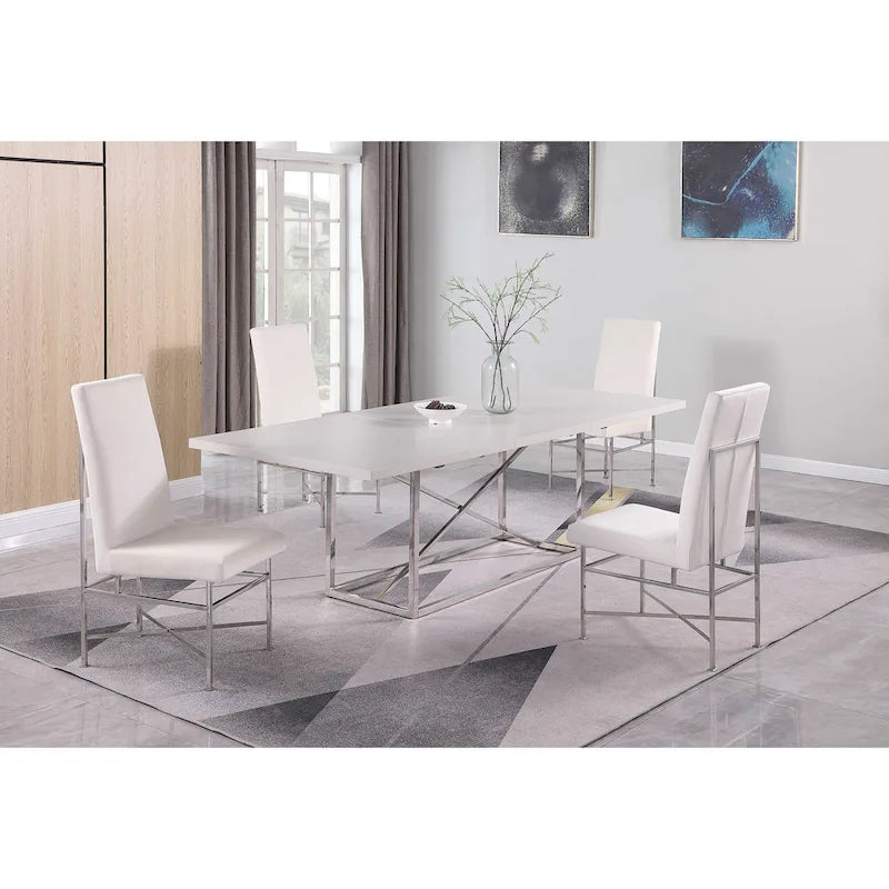 Moderner Stuhl mit Stahlrahmen, 2er-Set