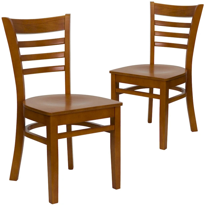 Restaurantstuhl mit Holzlattenrücken (2er-Set)