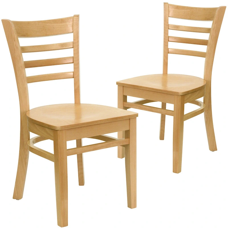 Restaurantstuhl mit Holzlattenrücken (2er-Set)