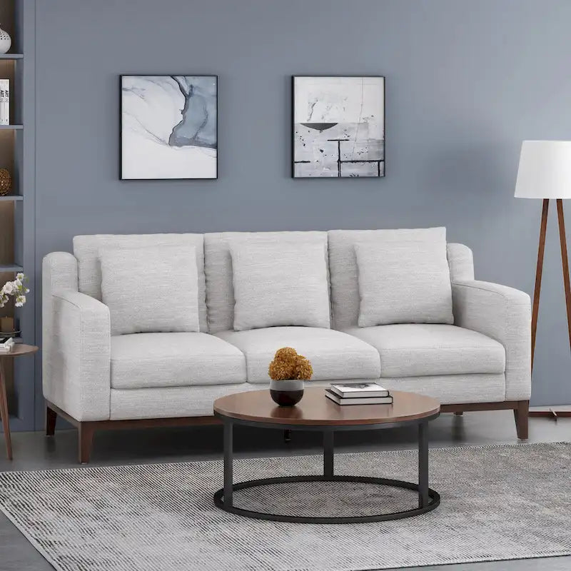 Stoff-3-Sitzer-Sofa im modernen Stil mit Zierkissen