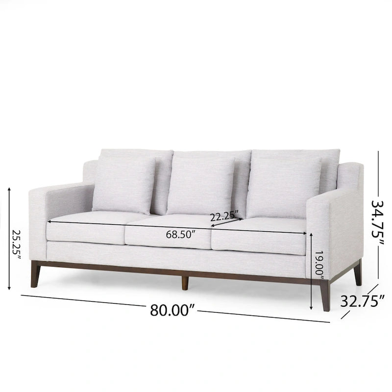 Stoff-3-Sitzer-Sofa im modernen Stil mit Zierkissen