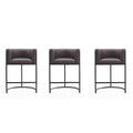 33.8 Zoll hoher Barhocker aus schwarzem Metall, 3er-Set