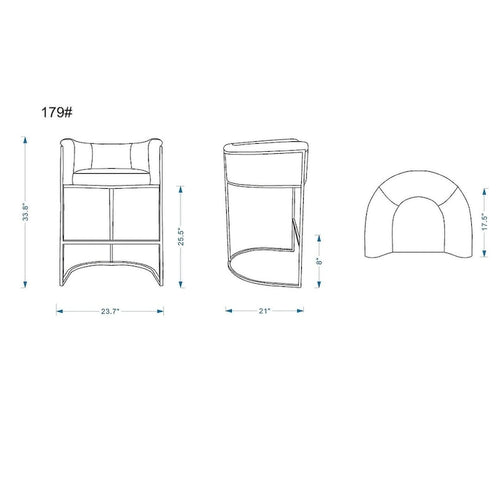 33.8 Zoll hoher Barhocker aus schwarzem Metall, 3er-Set