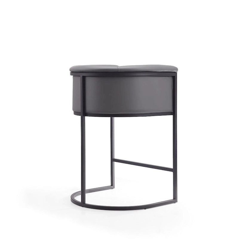 33.8 Zoll hoher Barhocker aus schwarzem Metall, 3er-Set