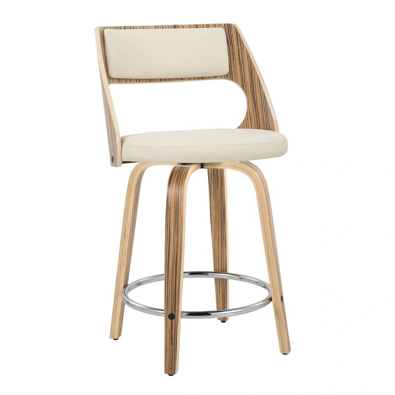 Mid-Century Modern Barhocker 2er-Set mit Drehsitz