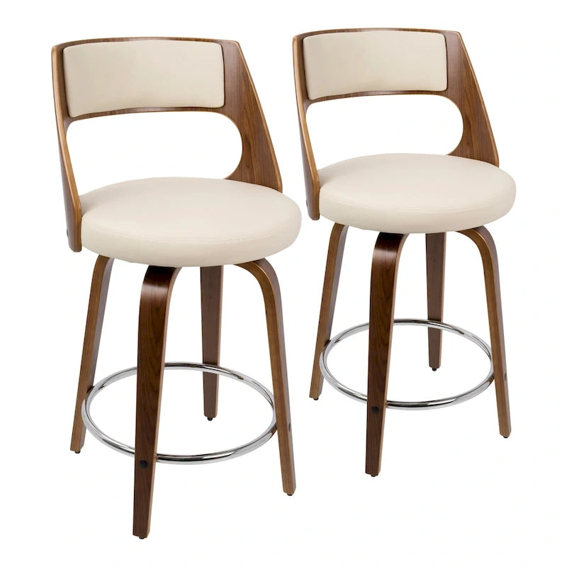 Mid-Century Modern Barhocker 2er-Set mit Drehsitz