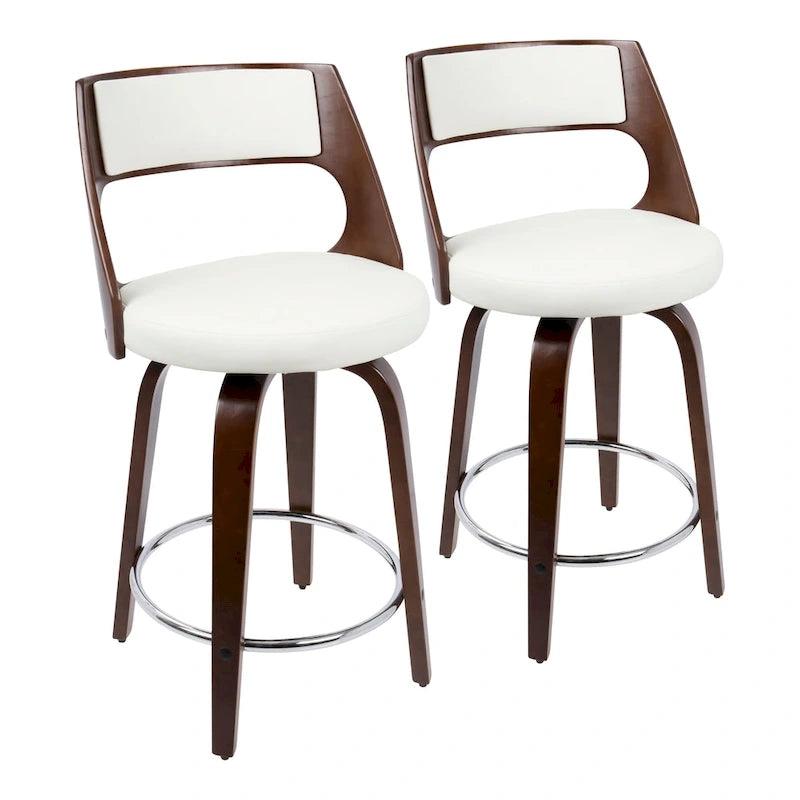 Mid-Century Modern Barhocker 2er-Set mit Drehsitz
