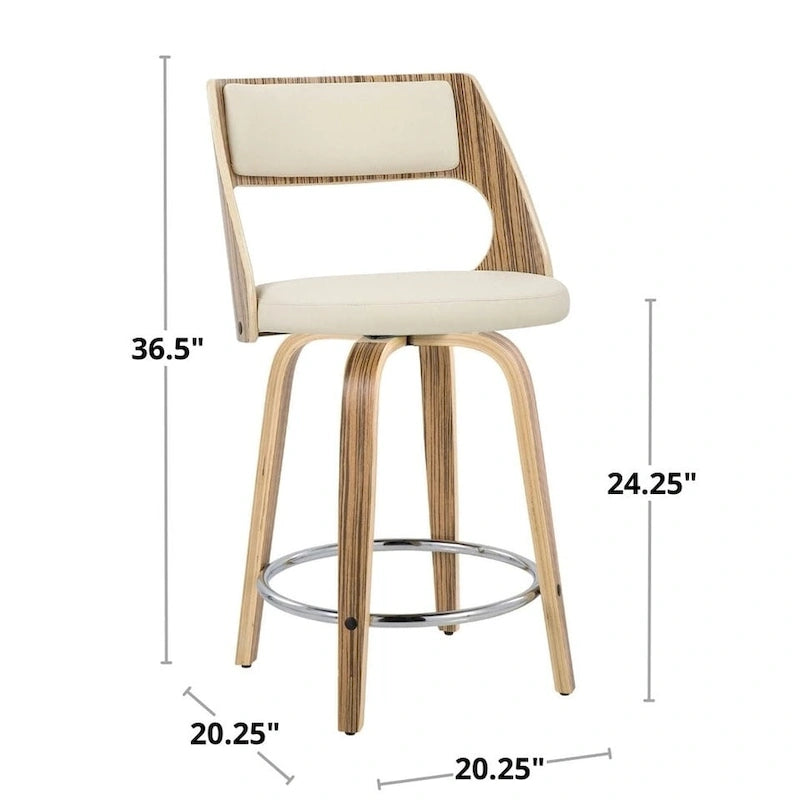 Mid-Century Modern Barhocker 2er-Set mit Drehsitz