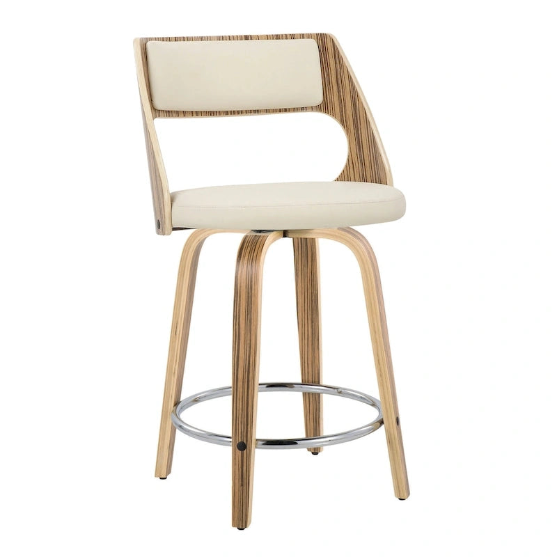 Mid-Century Modern Barhocker 2er-Set mit Drehsitz