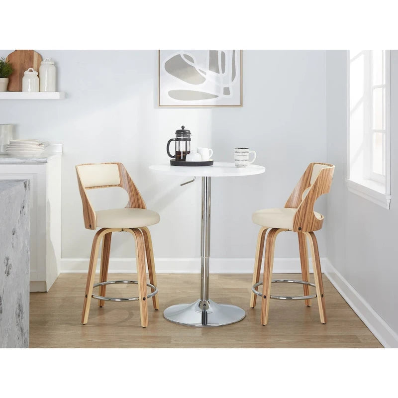 Mid-Century Modern Barhocker 2er-Set mit Drehsitz