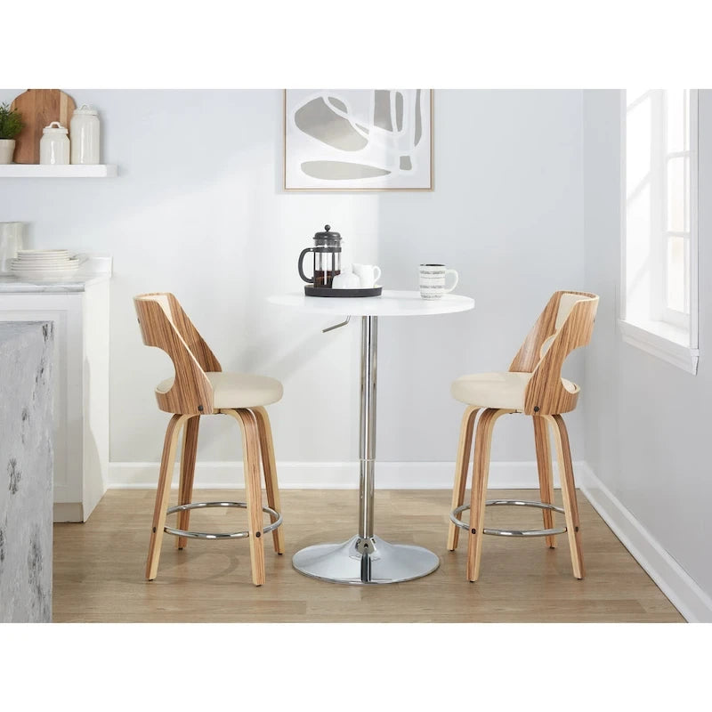 Mid-Century Modern Barhocker 2er-Set mit Drehsitz