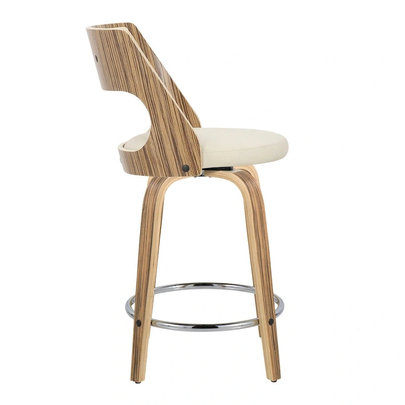 Mid-Century Modern Barhocker 2er-Set mit Drehsitz