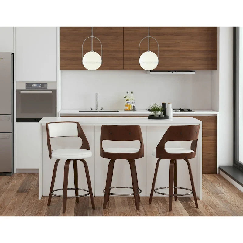 Mid-Century Modern Barhocker 2er-Set mit Drehsitz