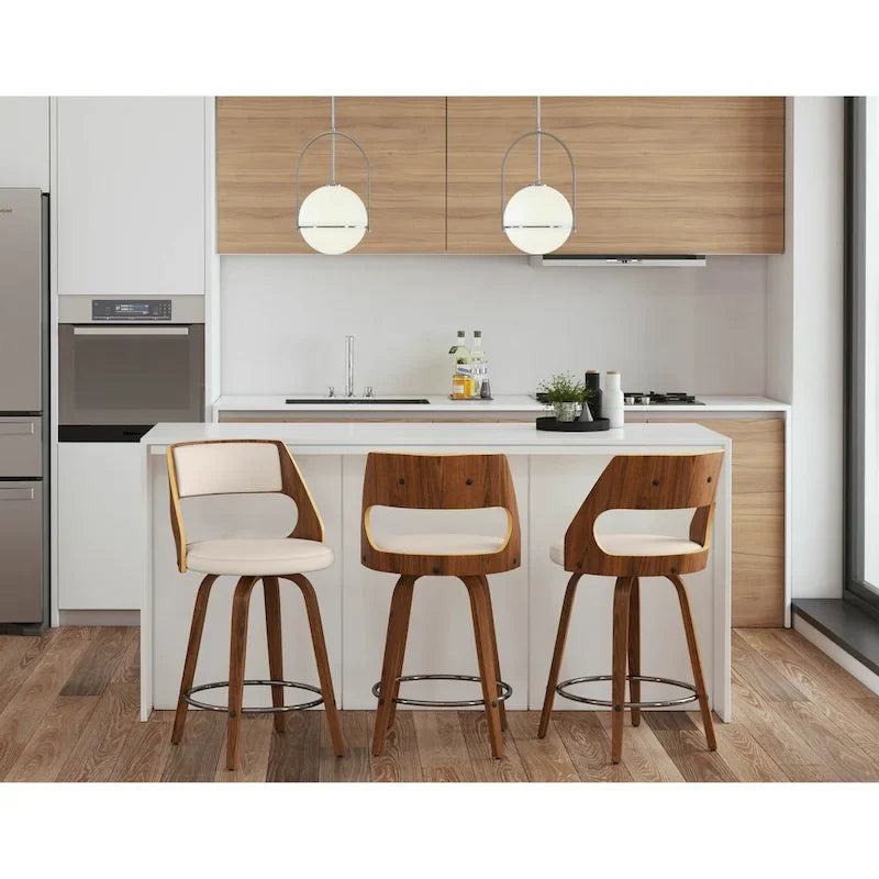 Mid-Century Modern Barhocker 2er-Set mit Drehsitz