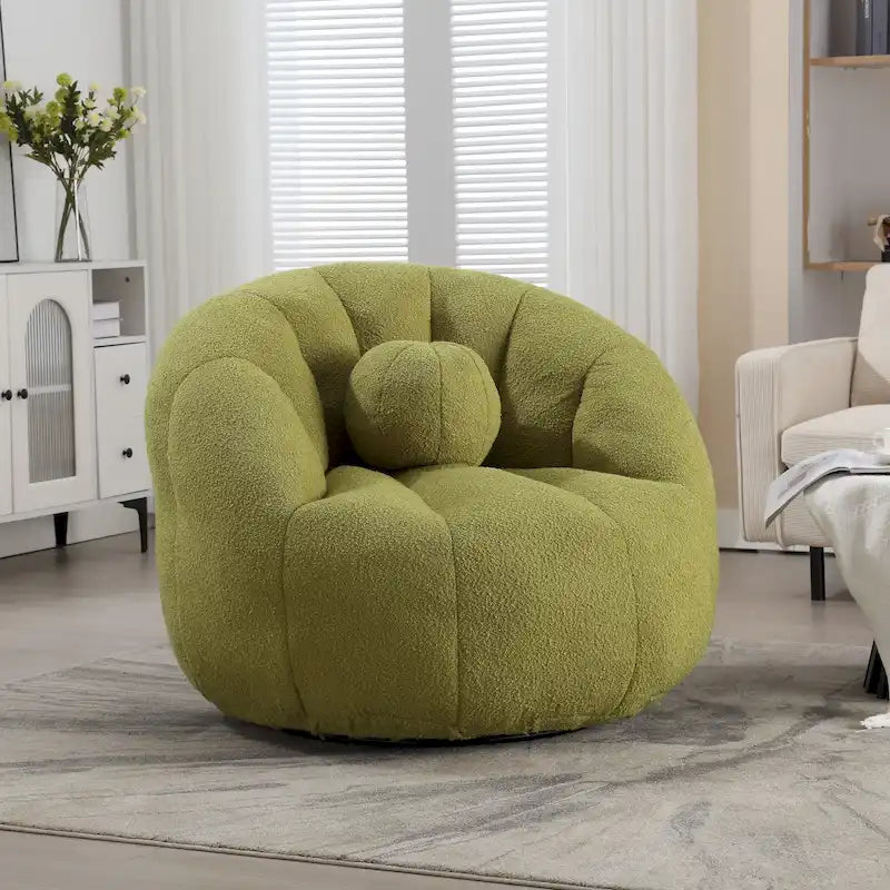 Bouclé gepolsterter runder Lazy Cozy Sitzsack mit Kissen