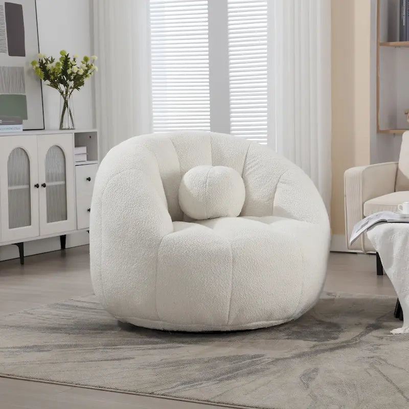 Bouclé gepolsterter runder Lazy Cozy Sitzsack mit Kissen