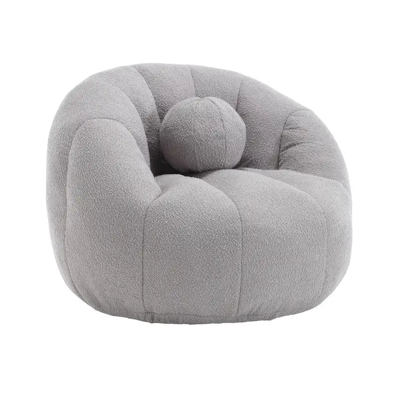 Bouclé gepolsterter runder Lazy Cozy Sitzsack mit Kissen