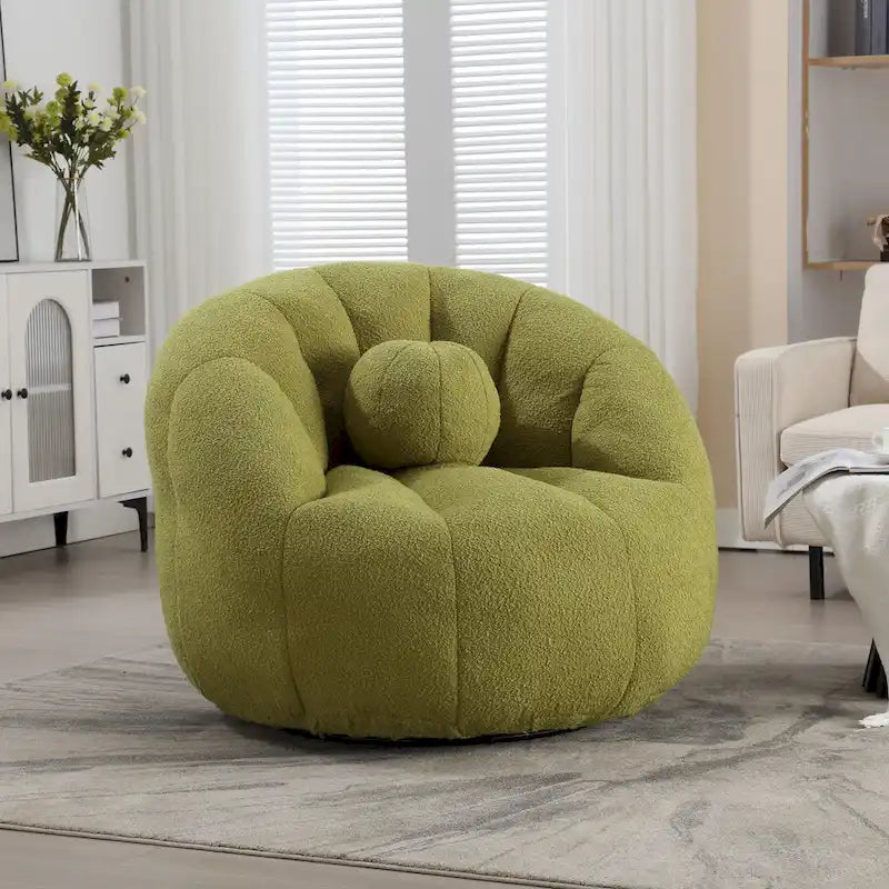Bouclé gepolsterter runder Lazy Cozy Sitzsack mit Kissen