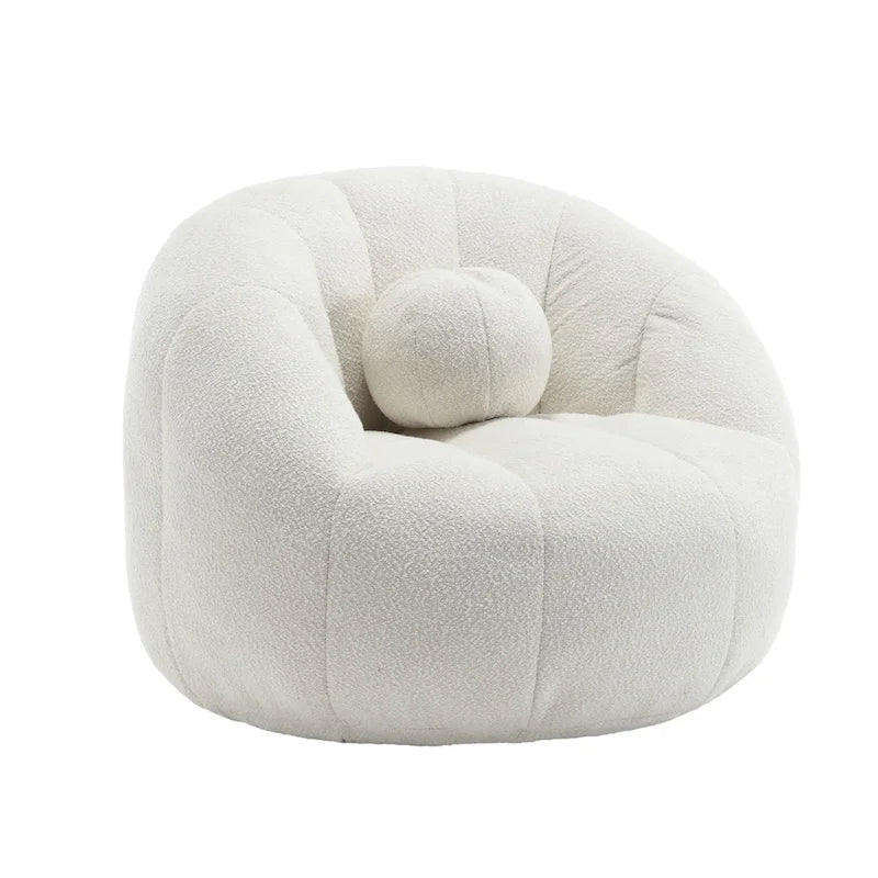 Bouclé gepolsterter runder Lazy Cozy Sitzsack mit Kissen
