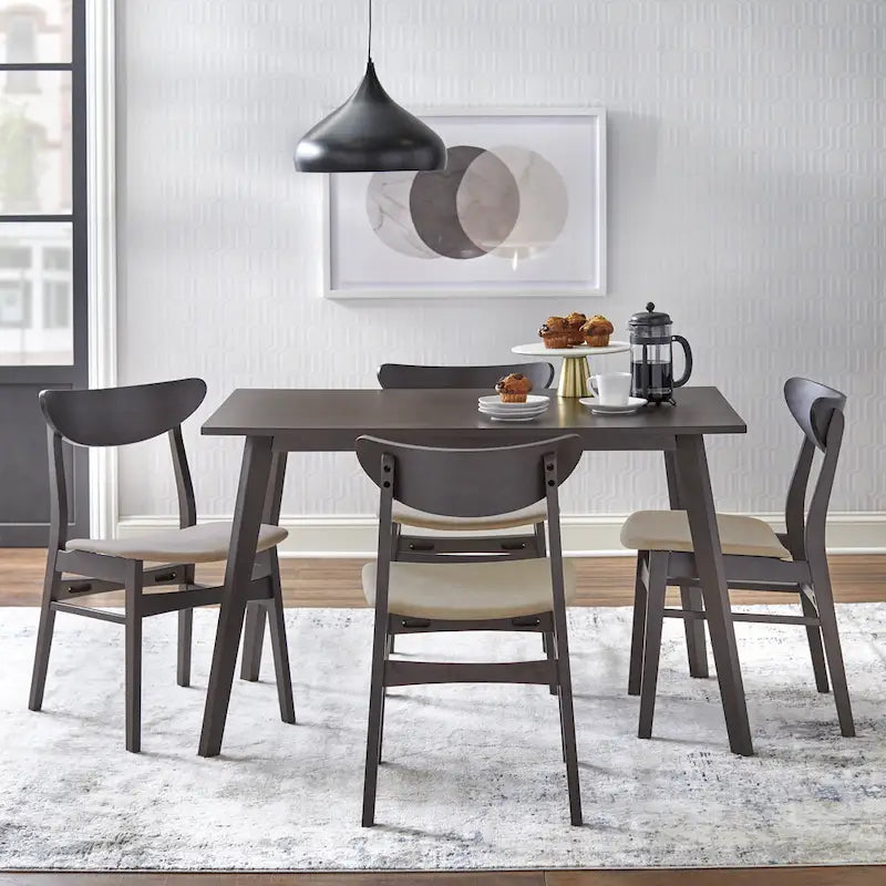 Esszimmerstuhl-Set im Mid-Century-Stil aus Massivholz, 4 Stück
