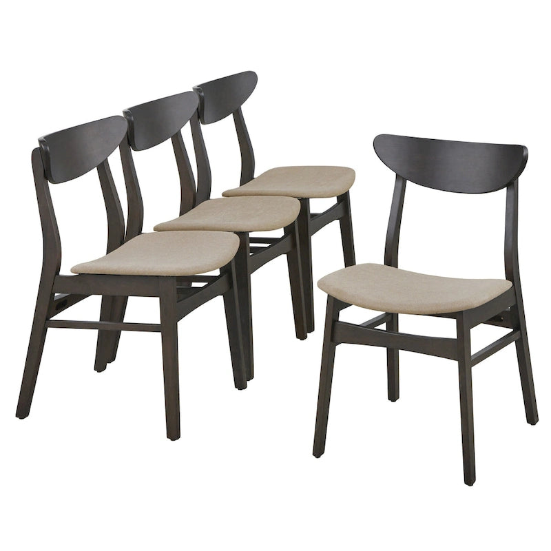 Esszimmerstuhl-Set im Mid-Century-Stil aus Massivholz, 4 Stück