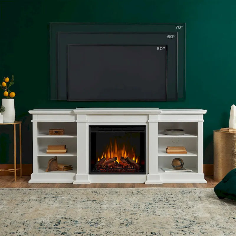 72 Zoll Medien-TV-Ständer mit Elektrokamin