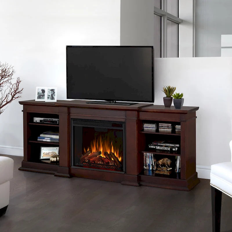 72 Zoll Medien-TV-Ständer mit Elektrokamin