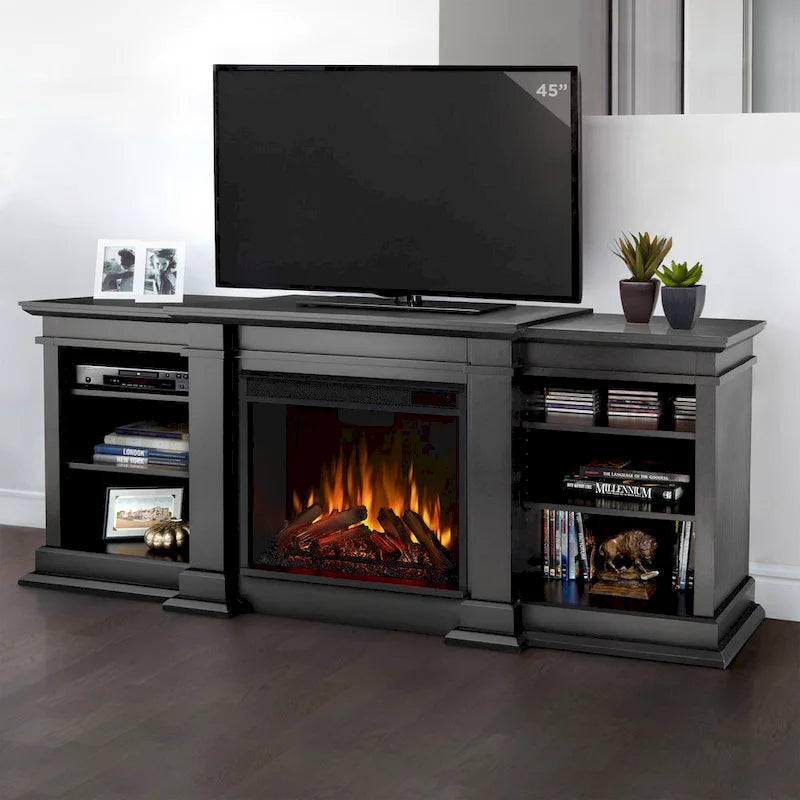 72 Zoll Medien-TV-Ständer mit Elektrokamin